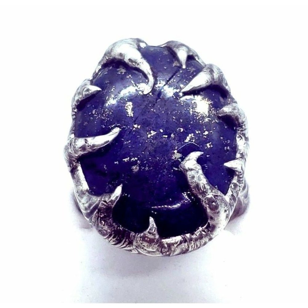 Gothic Lapis Lazuli Statement Ring - image 5